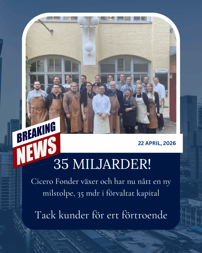 Bild för artikel: Ny milstolpe för Cicero Fonder!